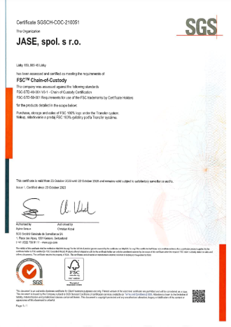 FSC certifikát — náhľad