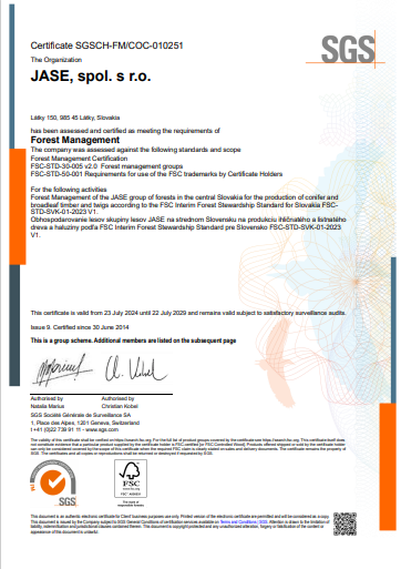 FSC certifikát SGSCH-FM/COC-010251